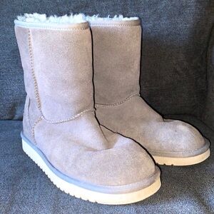 UGG New Mid Calf Gray Fur Boots Size 9